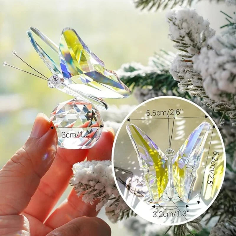 Crystal Cut Butterfly Ornament and Desktop Tabletop Figurine