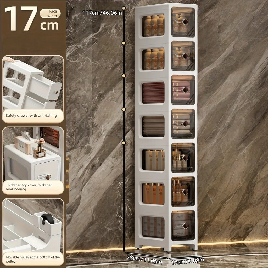 6.7 Inch Ultra Narrow Slit Storage Cabinet with Drawers