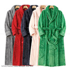 Unisex Thick Coral Fleece Warm Long Kimono Robe