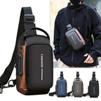 Men's Fashion PU Leather Anti-Theft Casual Crossbody Chest Bag