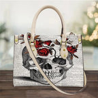 Women's Skull Pattern Faux Leather Shoulder Tote Bag