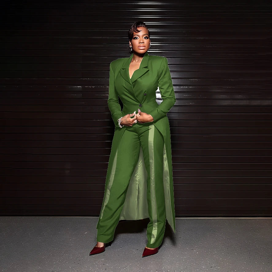 Men's Tailored Two-Piece Blazer and Pants Suit