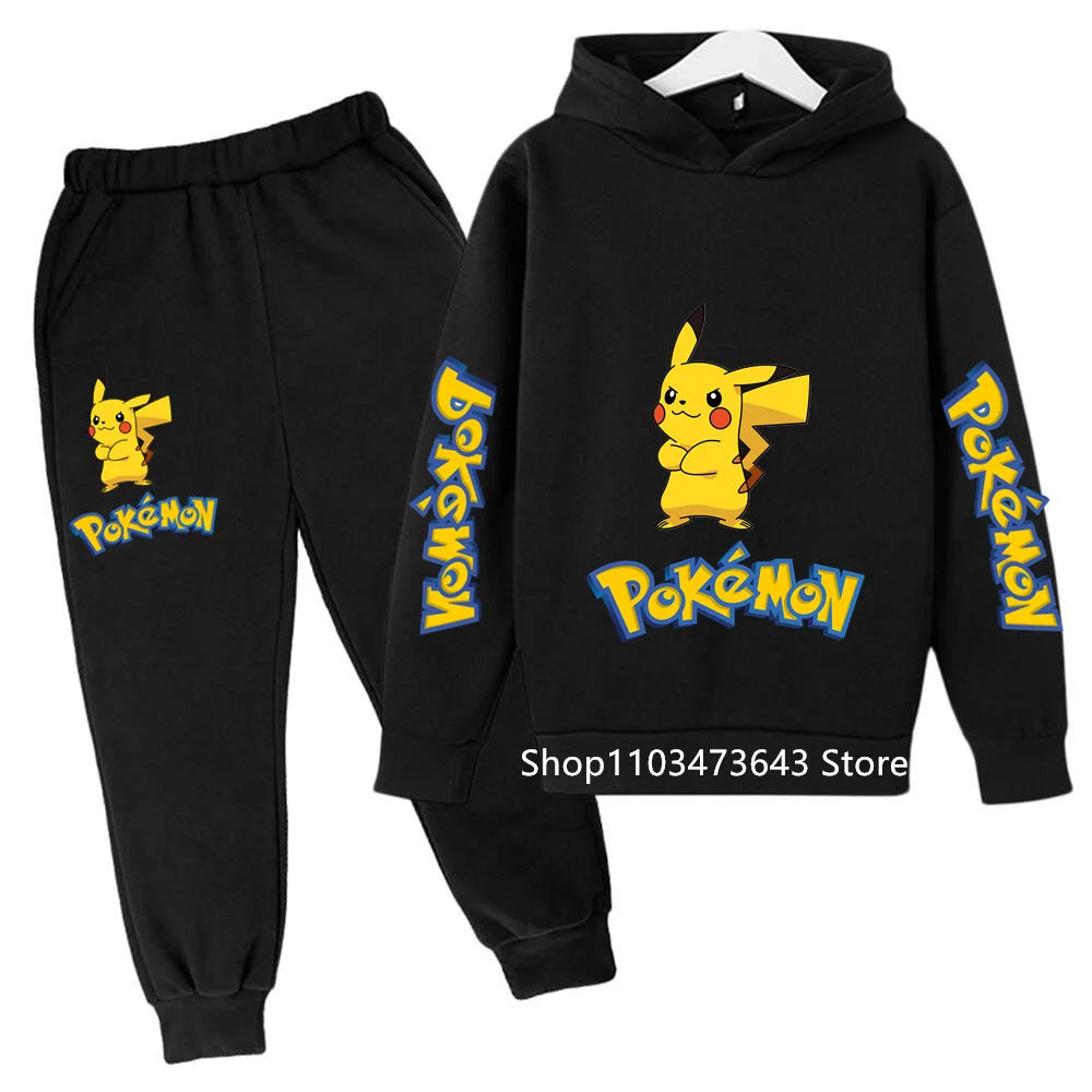 Kids' Cartoon Hoodie Sweatshirt Pants Two-Piece Set