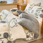 Thick Warm Lamb Fleece Blanket and Soft Milk Fleece Comforter