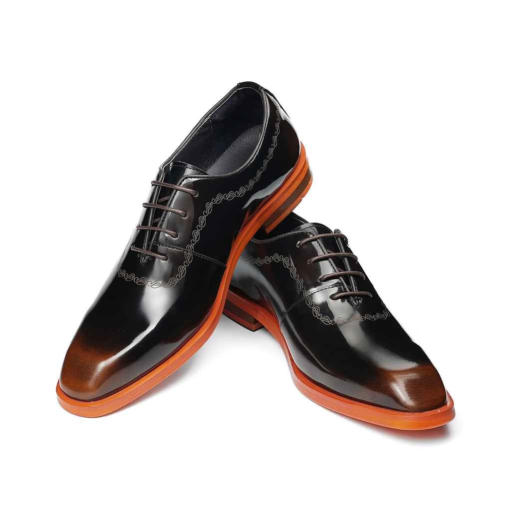 Men's Genuine Leather Low Top Dress Derby Oxfords