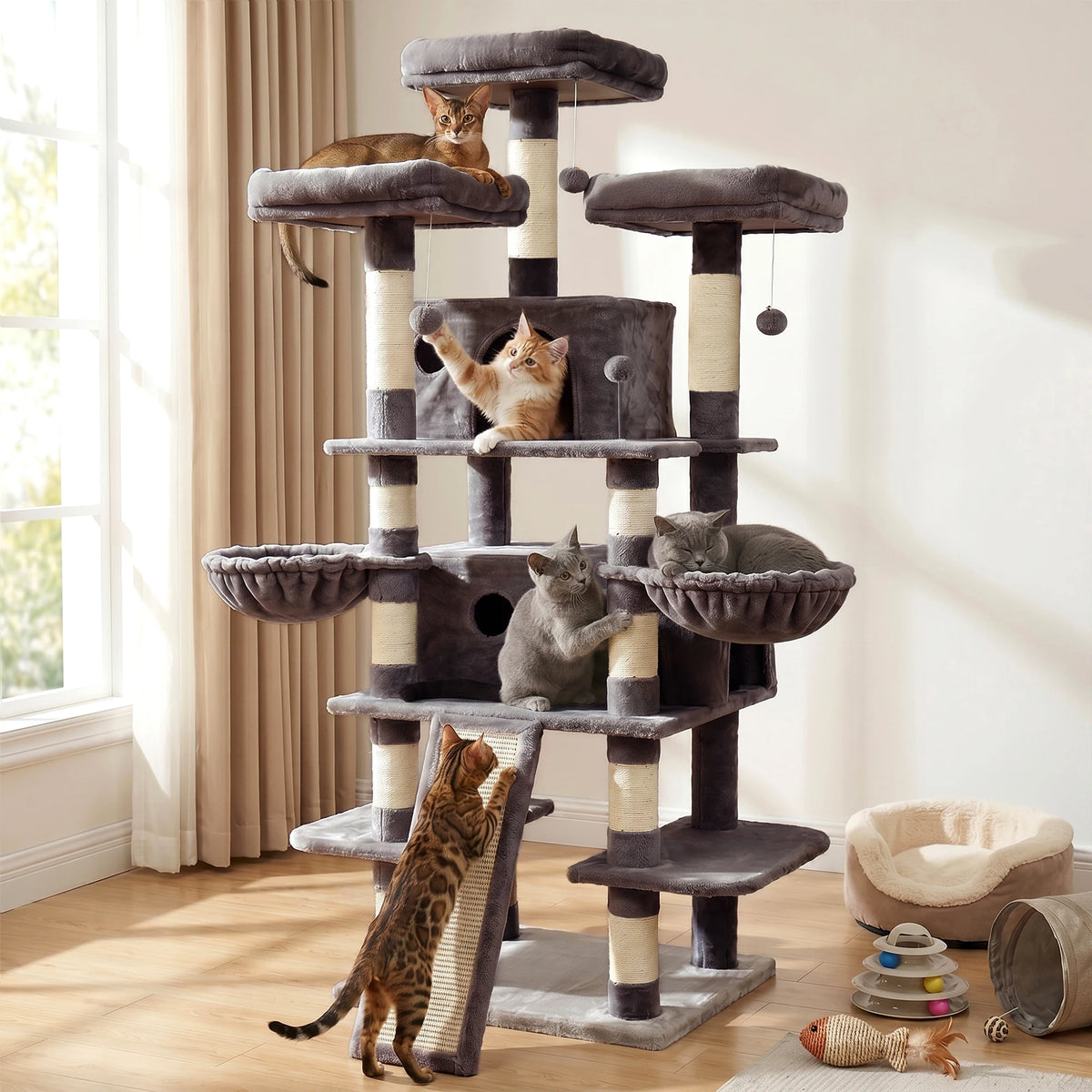 68-Inch Multi Level Indoor Cat Tree Tower