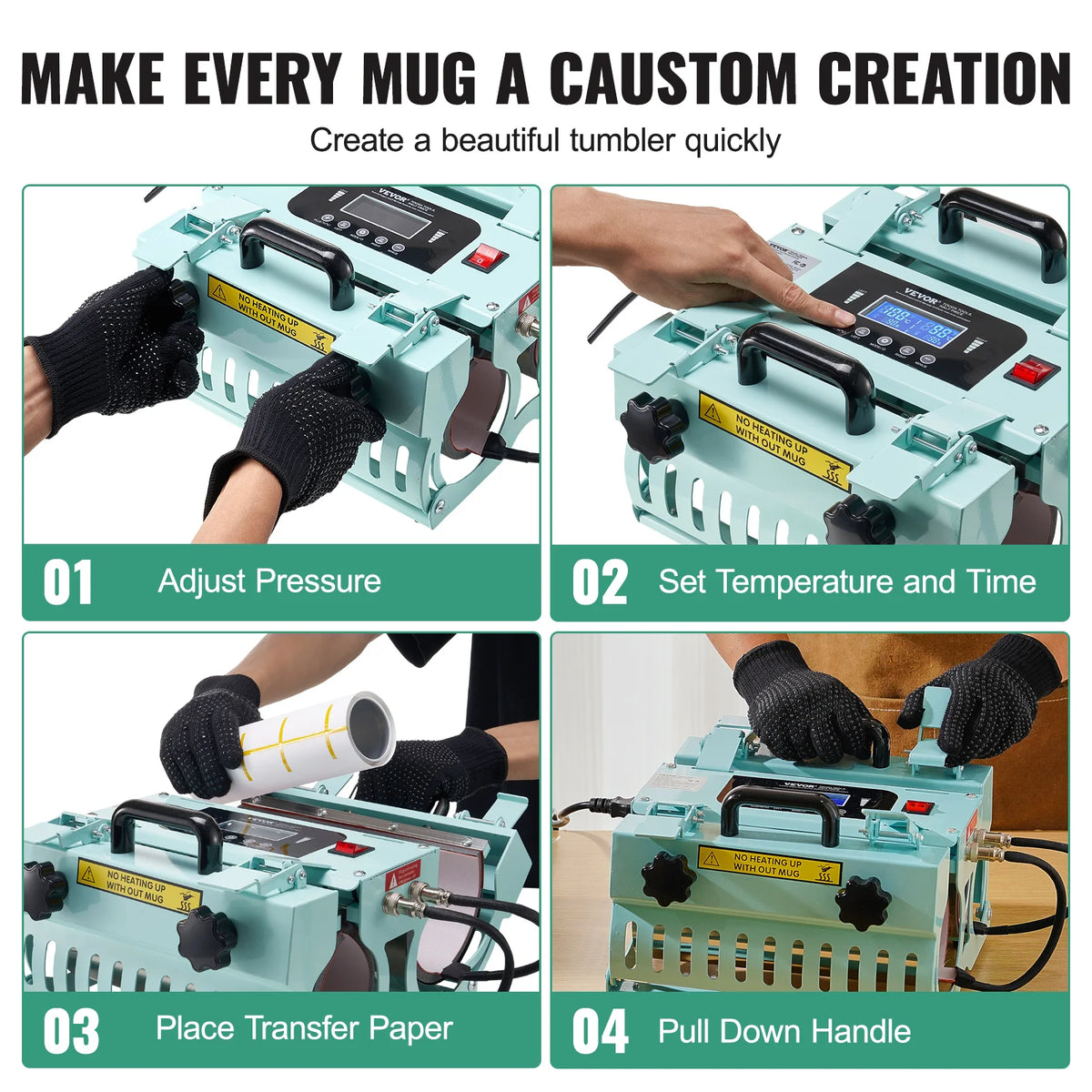 Tumbler Heat Press Machine and Dual Station Mug Sublimation Kit