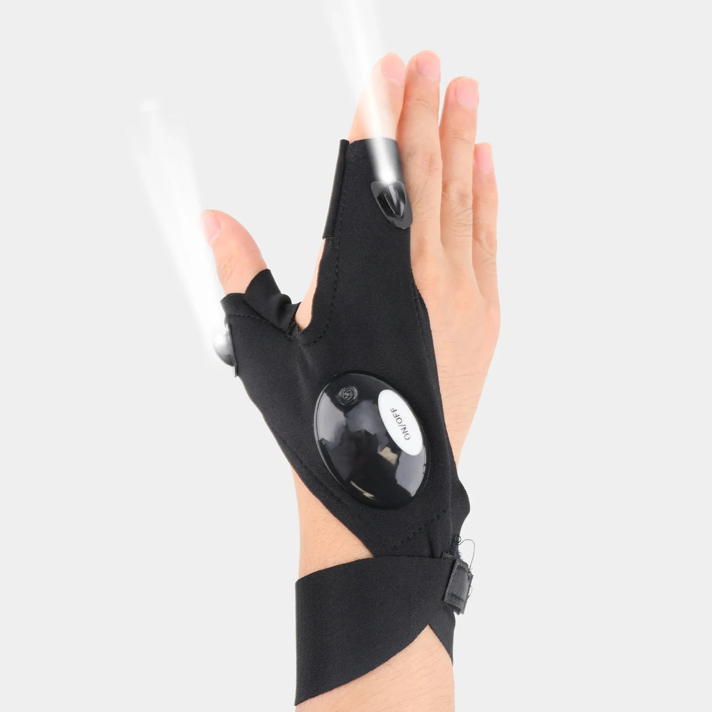 Waterproof LED Half Finger Flashlight Gloves