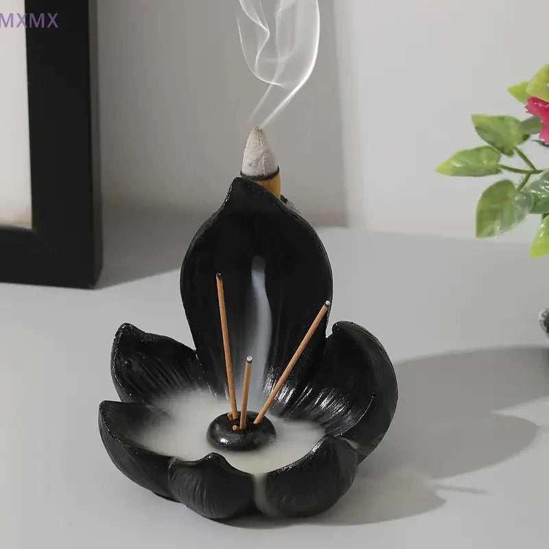 Resin Lotus Incense Burner Plate and Desktop Tabletop Ornament
