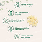 Vitamin D3 10000 IU and K2 MK-7 200mcg Softgels Dietary Supplement