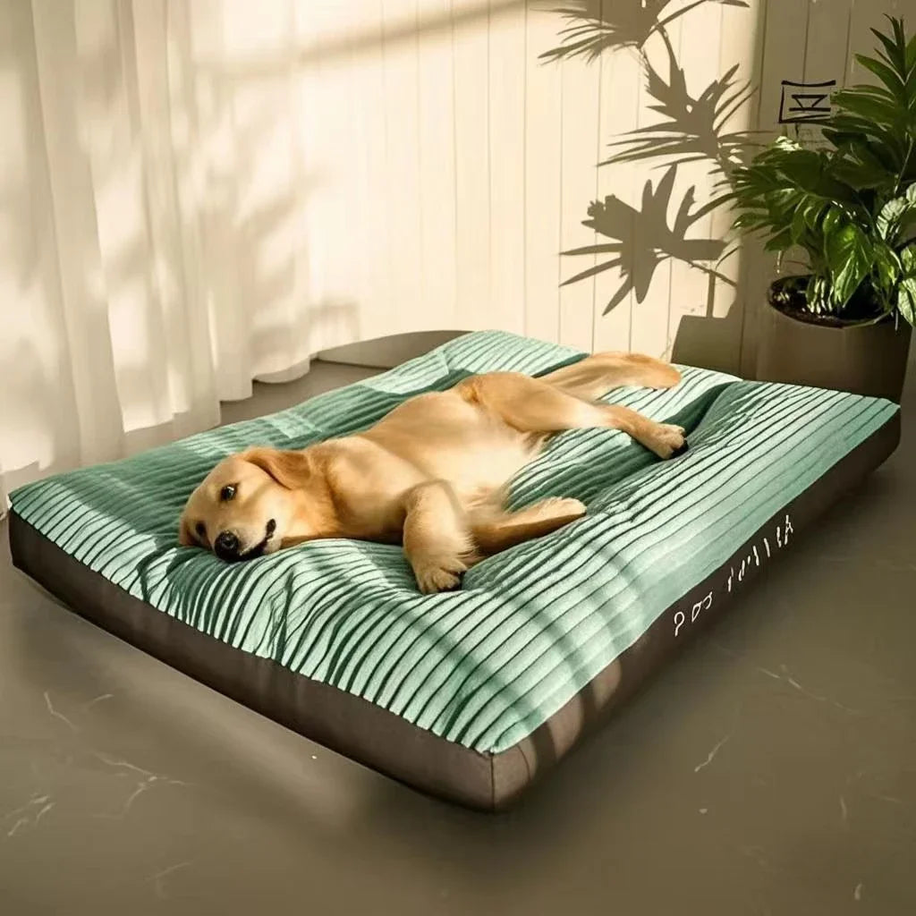 Corduroy Dog Bed Mat Oversized Washable Cushion for Medium and Large Dogs