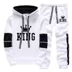 Men's Casual Print Hoodie and Sweatpants Two Piece Tracksuit Set