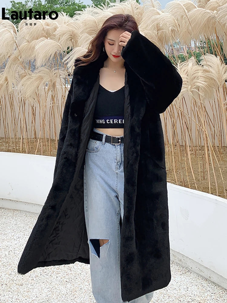 Women's Thick Warm Hooded Faux Fur Coat