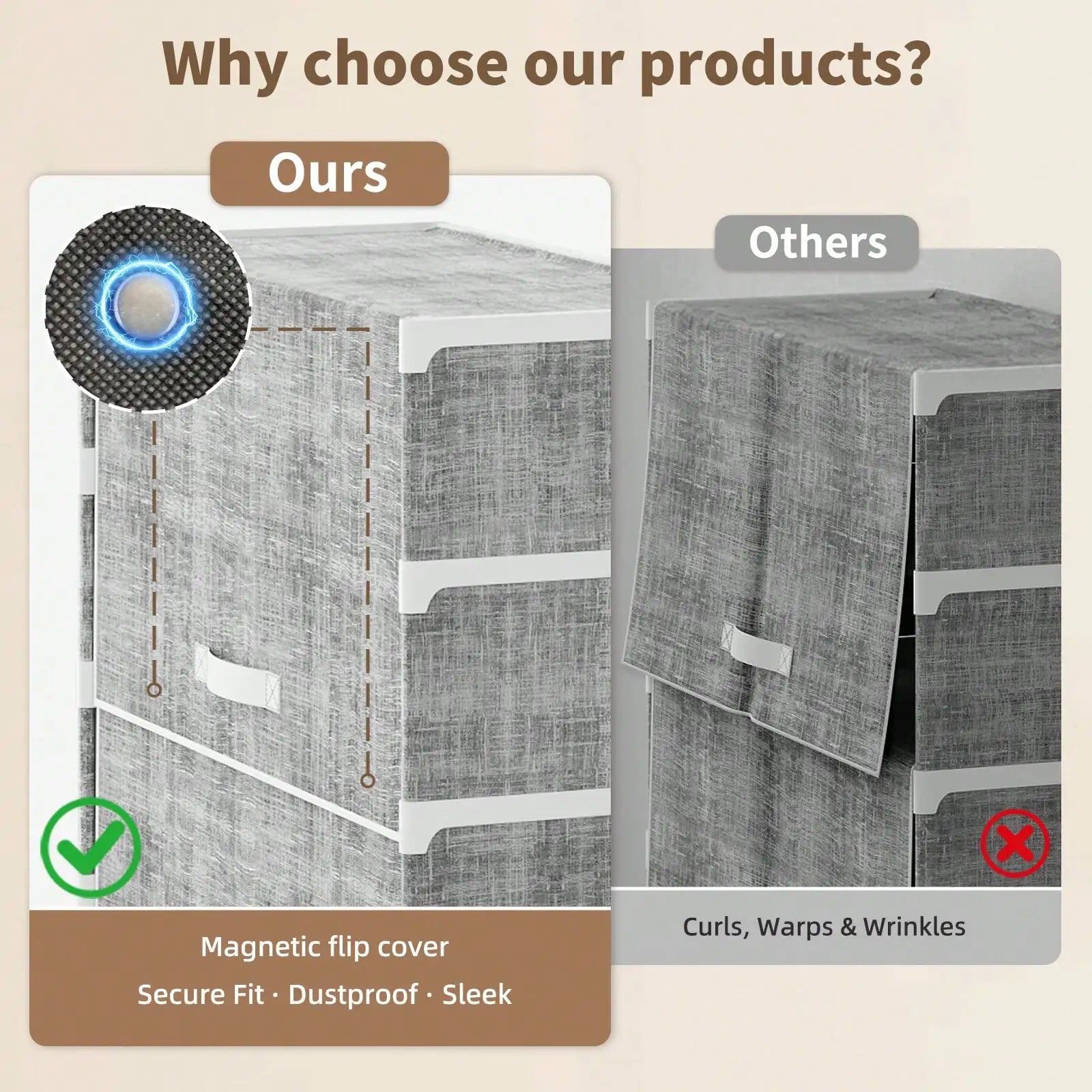 Tier Shoe Storage Cabinet with Dustproof Flip Doors