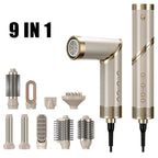 9-in-1 Hair Dryer Hot Comb Curling Iron Straightener Set