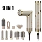 9-in-1 Hair Dryer Hot Comb Curling Iron Straightener Set