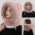 Women's Thermal Plush Hood Scarf & Mask Set