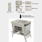 Portable Folding Camping BBQ Grill Stove with Wood Burner