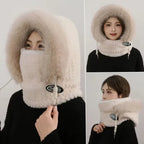 Women's Thermal Plush Hood Scarf & Mask Set