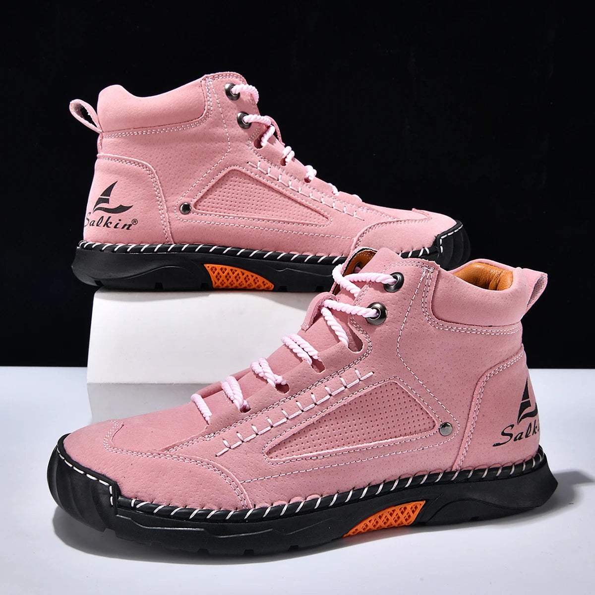 Men's Fashion Split Leather Handmade Casual Ankle Boots 2317-1