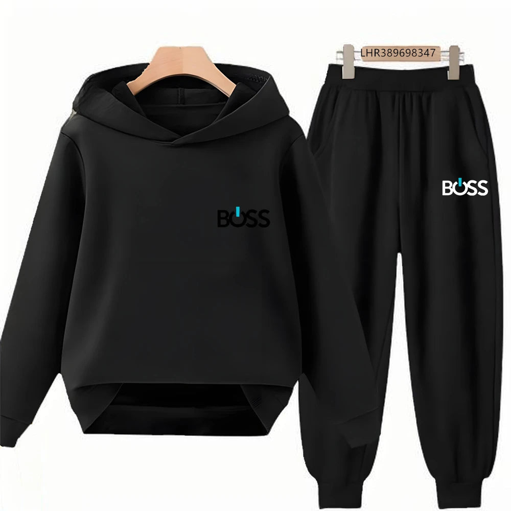 Kids' Printed Hoodie Pants Two-Piece Set