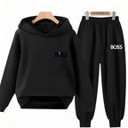 Kids' Printed Hoodie Pants Two-Piece Set