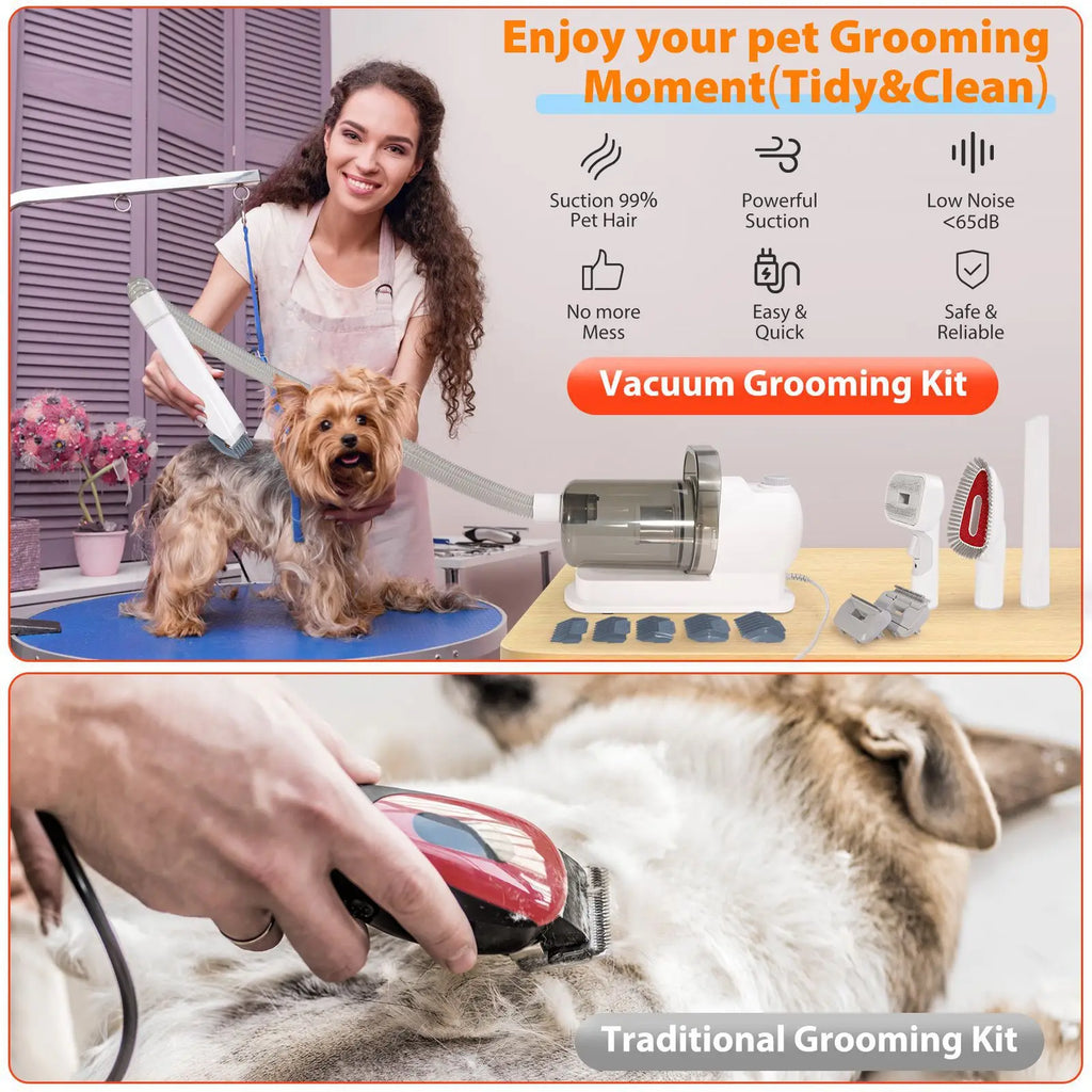 Dog Grooming Vacuum Kit with 2.4-Quart Dust Cup