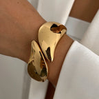 Women's Fashion Statement Rhinestone Watch Shaped Heavy Metal Spring Bangles