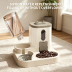 2-in-1 Automatic Cat Feeder and Water Dispenser Dual Pet Bowl for Small Dogs and Kittens