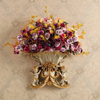 European Resin Angel Wall Vase and Planter Mural Ornament