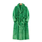 Unisex Thick Coral Fleece Warm Long Kimono Robe