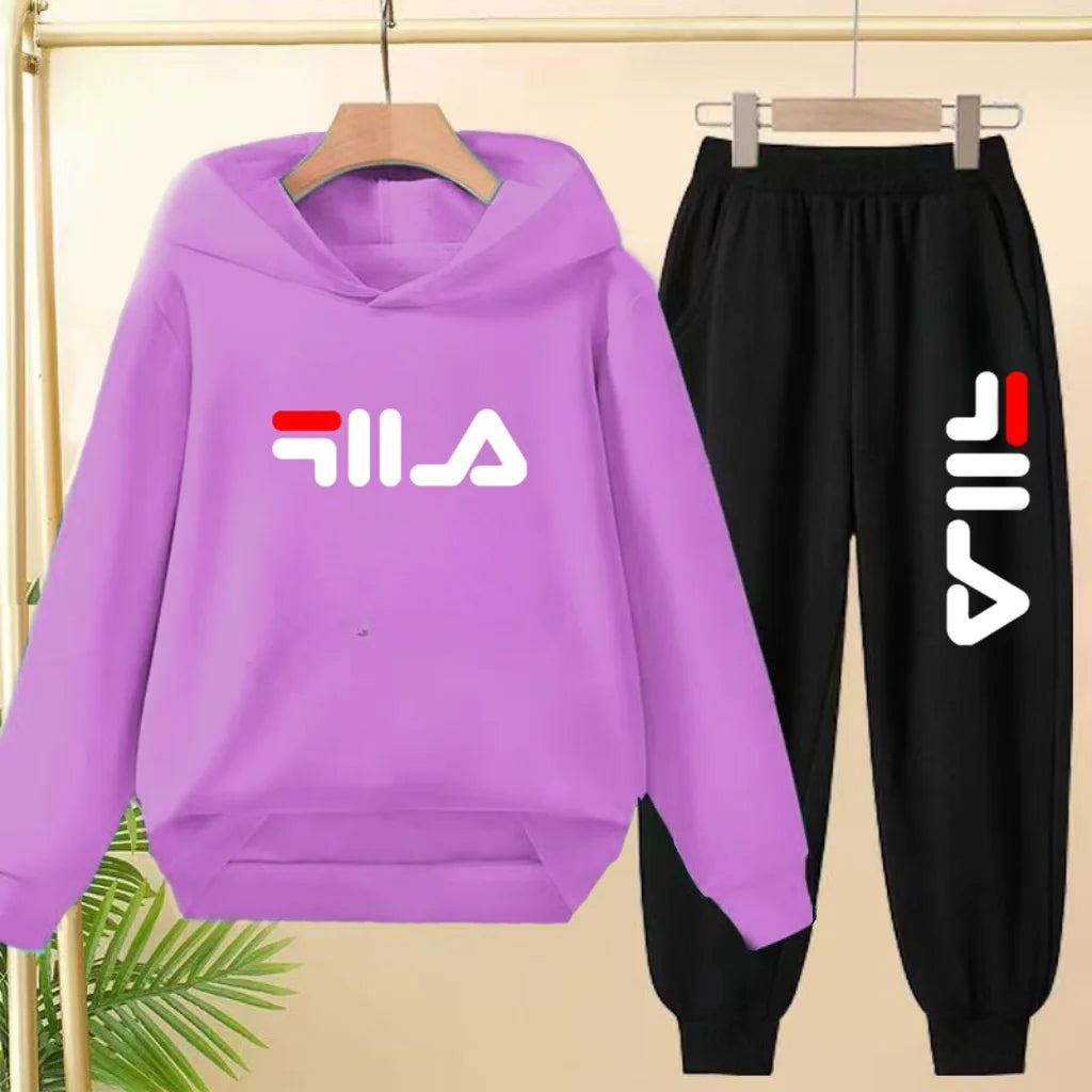 Kids' Pullover Hoodie Sweatshirt Pants Two-Piece Set