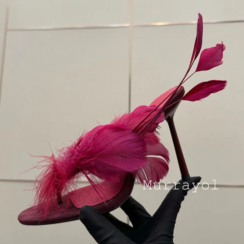 Women's Feather Embellished Split Toe Thin High Heel Sandals