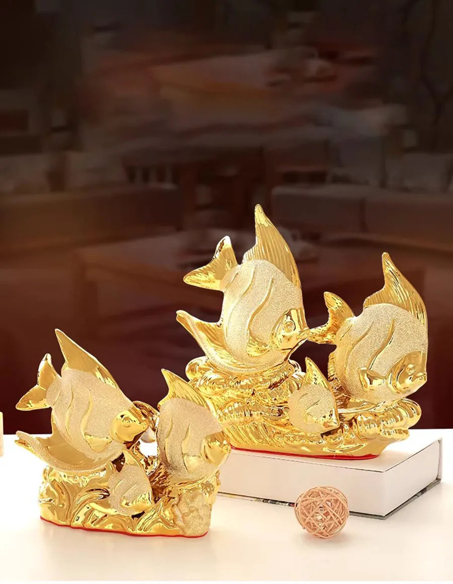 Goldfish Ceramic Ornament and Porcelain Desktop Figurine