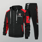 Men's Casual Printed Zip Up Cardigan and Pants Tracksuit Set