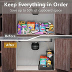 2-Tier Metal Slide Out Cabinet Organizer and Storage Basket