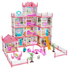 Kids' 3D DIY Princess Castle Dollhouse with Furniture Accessories