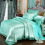 Satin Jacquard Bedding Set and Luxury Flower Duvet Cover Set