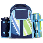 Insulated 4-Person Picnic Backpack with Cooler Compartment