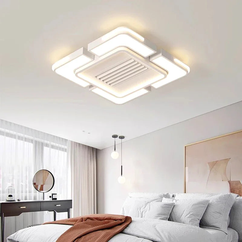 Modern Minimalist LED Ceiling Fan Light with Remote Control