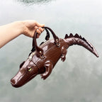 Women's Crocodile Shape Tote Shoulder Crossbody Handbag