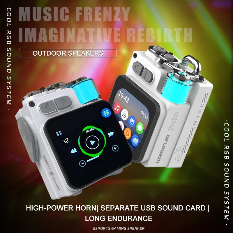 Smart Display Bluetooth 5.4 Portable Speaker with Subwoofer DK08