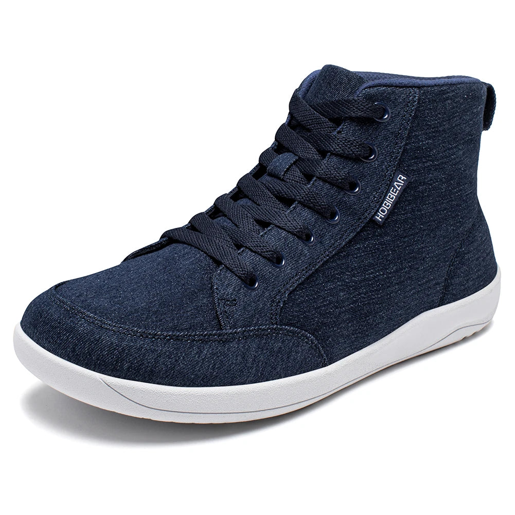 Unisex Mid-Top Canvas Wide Toe Box Barefoot Walking Shoes