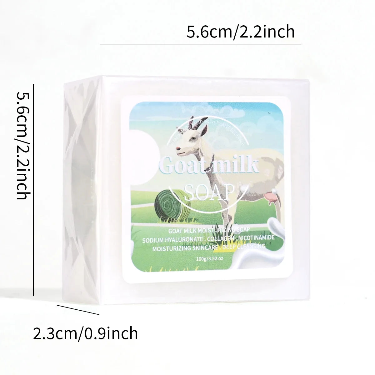 Unisex Niacinamide Goat Milk Collagen Cleansing Soap Bar 3.5 oz