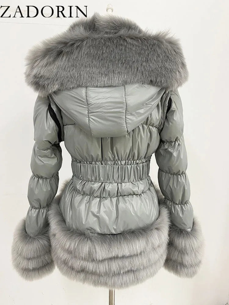 Women's Thick Warm Hooded Faux Fur Coat Y333