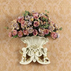 European Resin Angel Wall Vase and Planter Mural Ornament