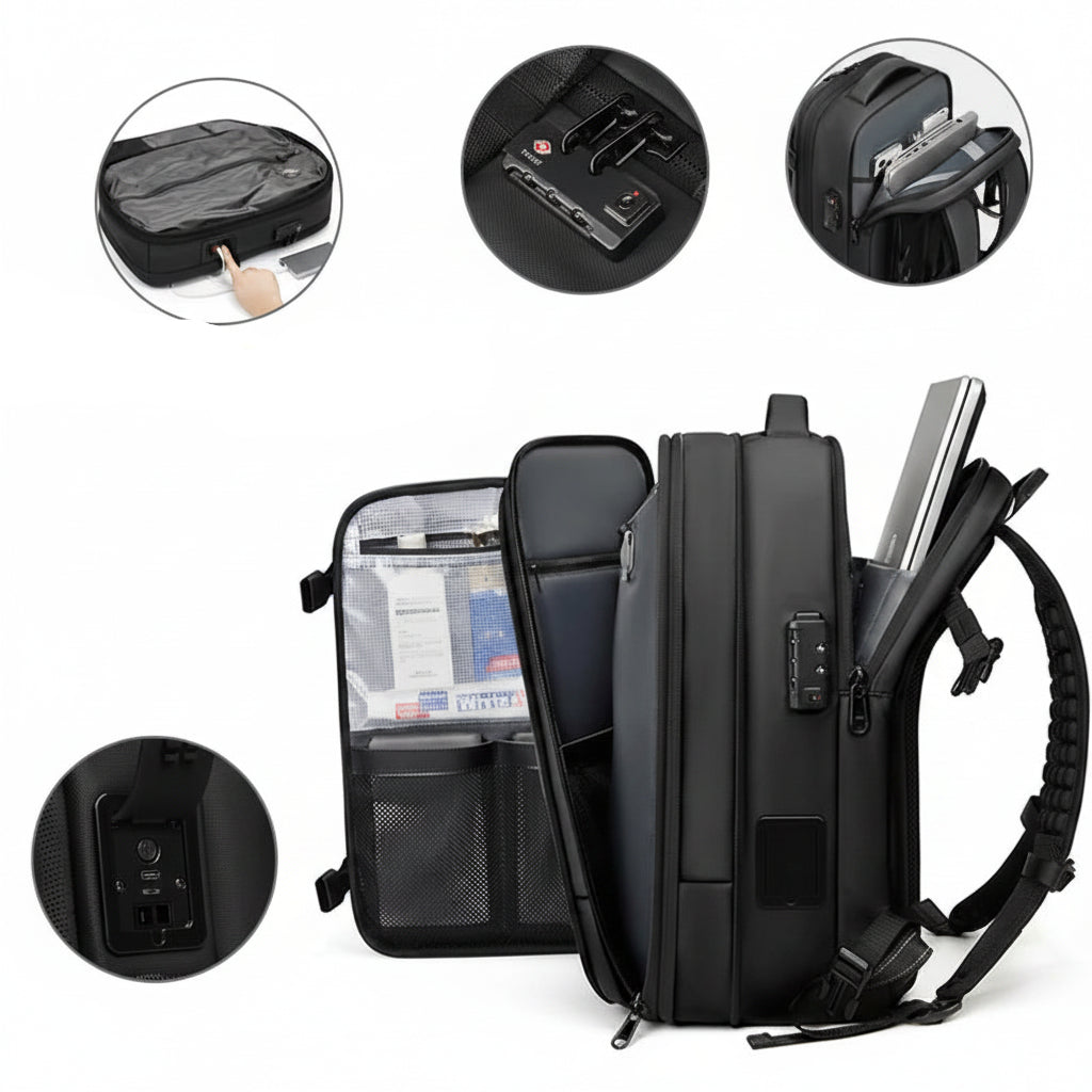 Men's Fashion Oxford Large Capacity 17 Inch Laptop Travel Backpack