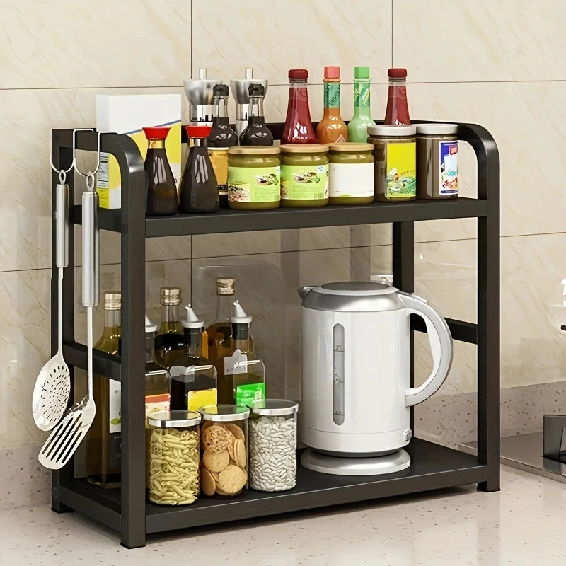 2 Tier Metal Countertop Shelf and Multipurpose Kitchen Storage Organizer