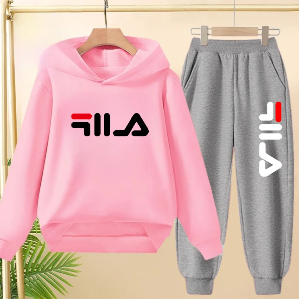 Kids' Pullover Hoodie Sweatshirt Pants Two-Piece Set