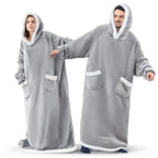 Unisex Oversized Long Flannel Blanket Hoodie Sweatshirt